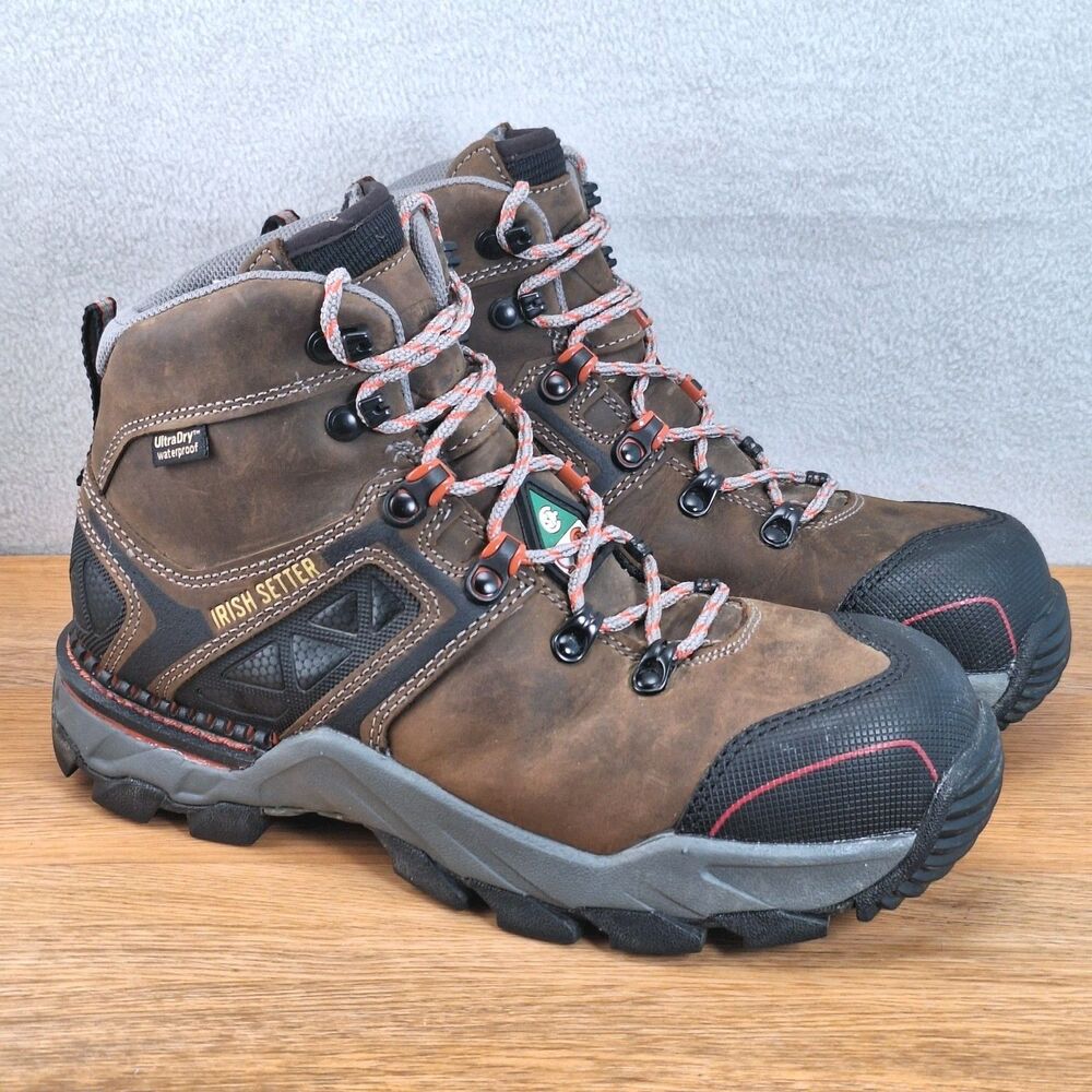 Irish Setter Red Wing Crosby Women's 8.5 EU 39 Nano Toe Work Boots Brown Leather